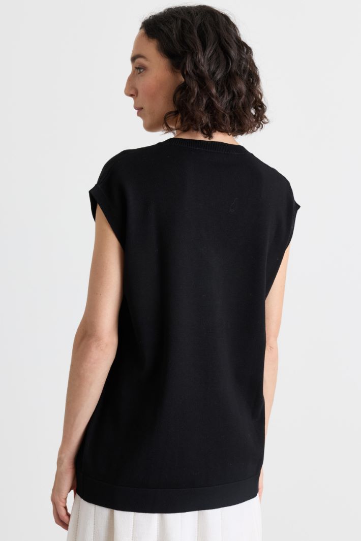 Gilet long à fentes - NOIR - Intrend - 4