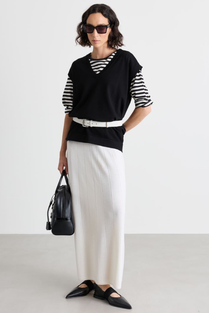 Gilet long à fentes - NOIR - Intrend