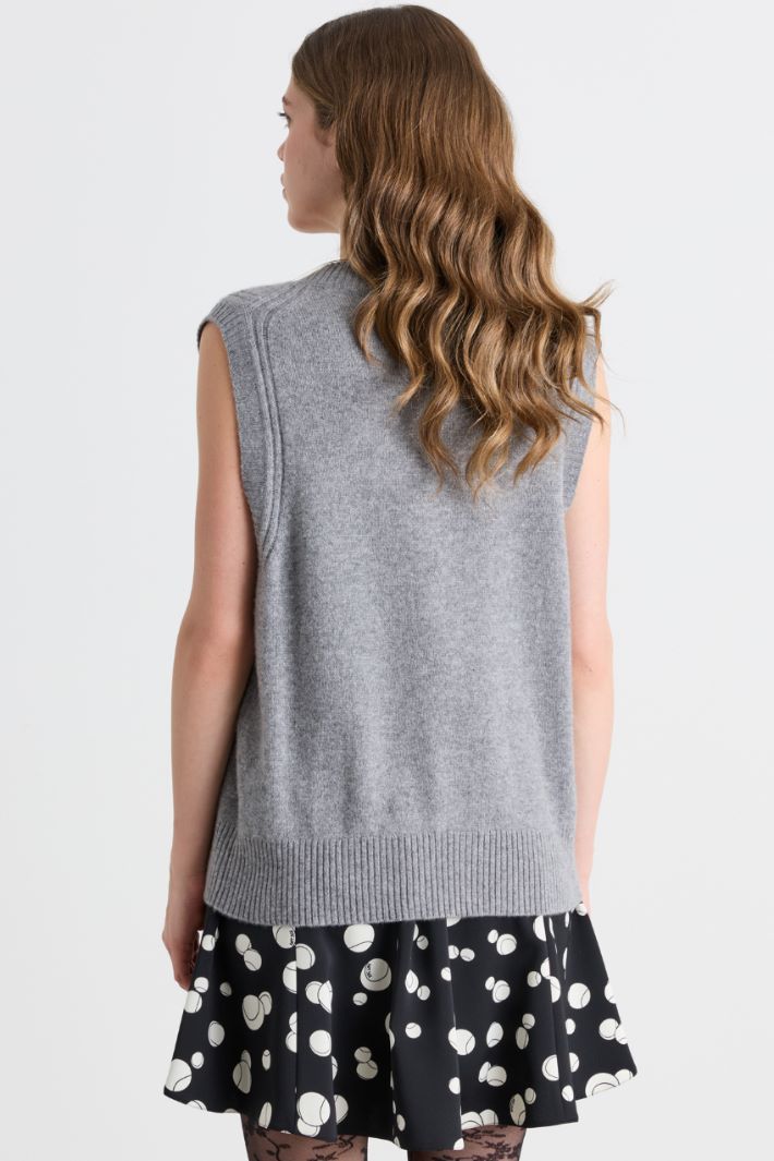 Gilet à bords côtelés - GRIS - Intrend - 4