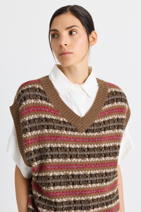 Gilet con motivo jacquard