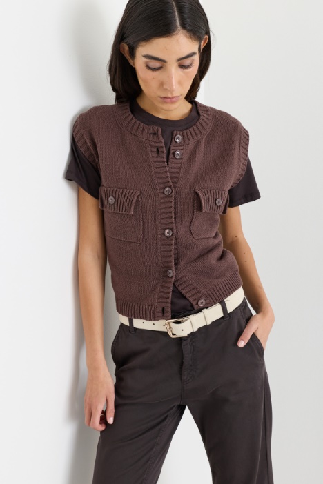 Button-Front Gilet - Intrend