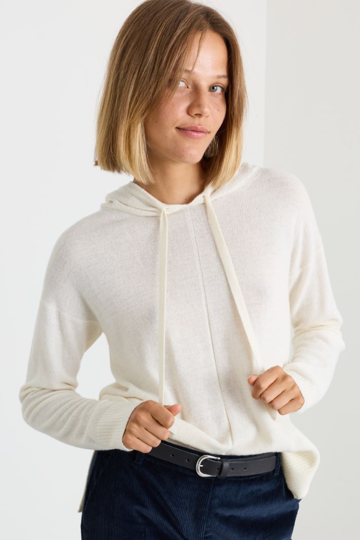 Oversized hoodie - WHITE - Intrend - 3