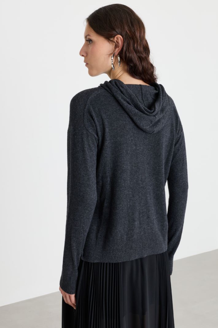 Felpa oversize con cappuccio - GRIGIO - Intrend - 4