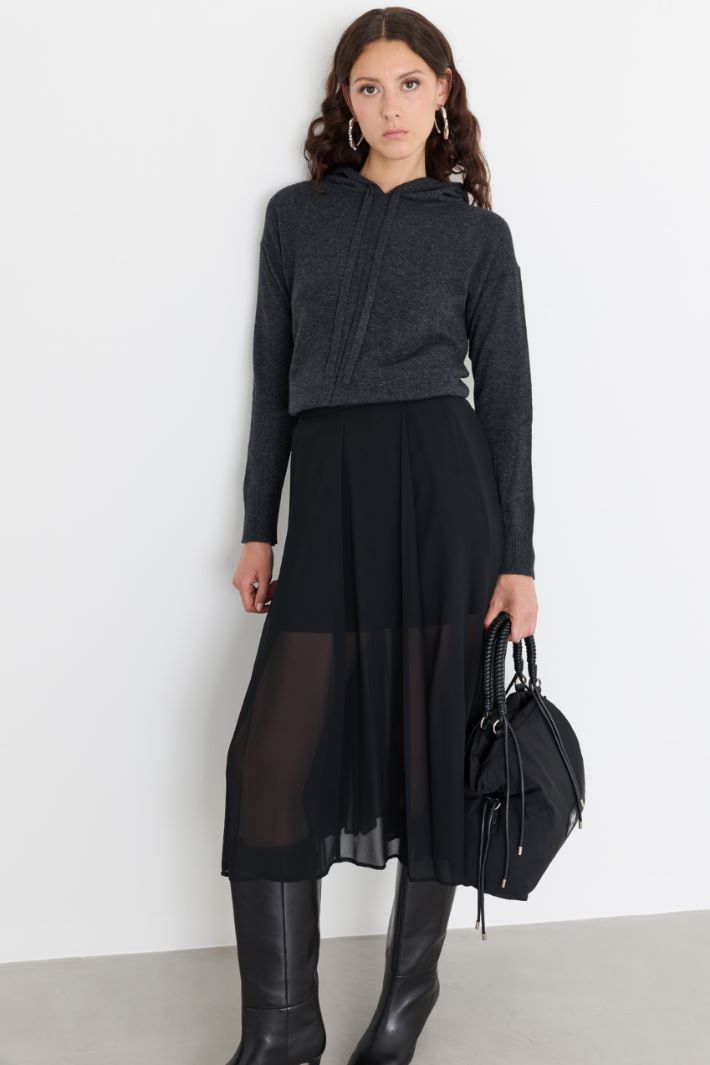 Felpa oversize con cappuccio - GRIGIO - Intrend - 2