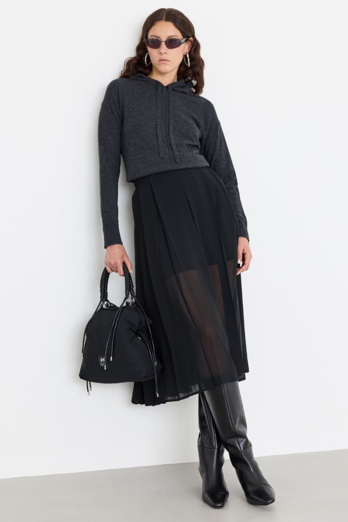 Felpa oversize con cappuccio - GRIGIO - Intrend