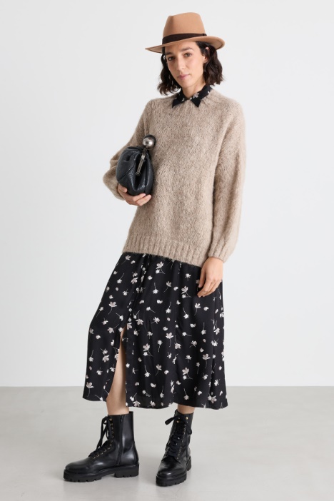 Strickpullover mit geripptem Ausschnitt - Intrend