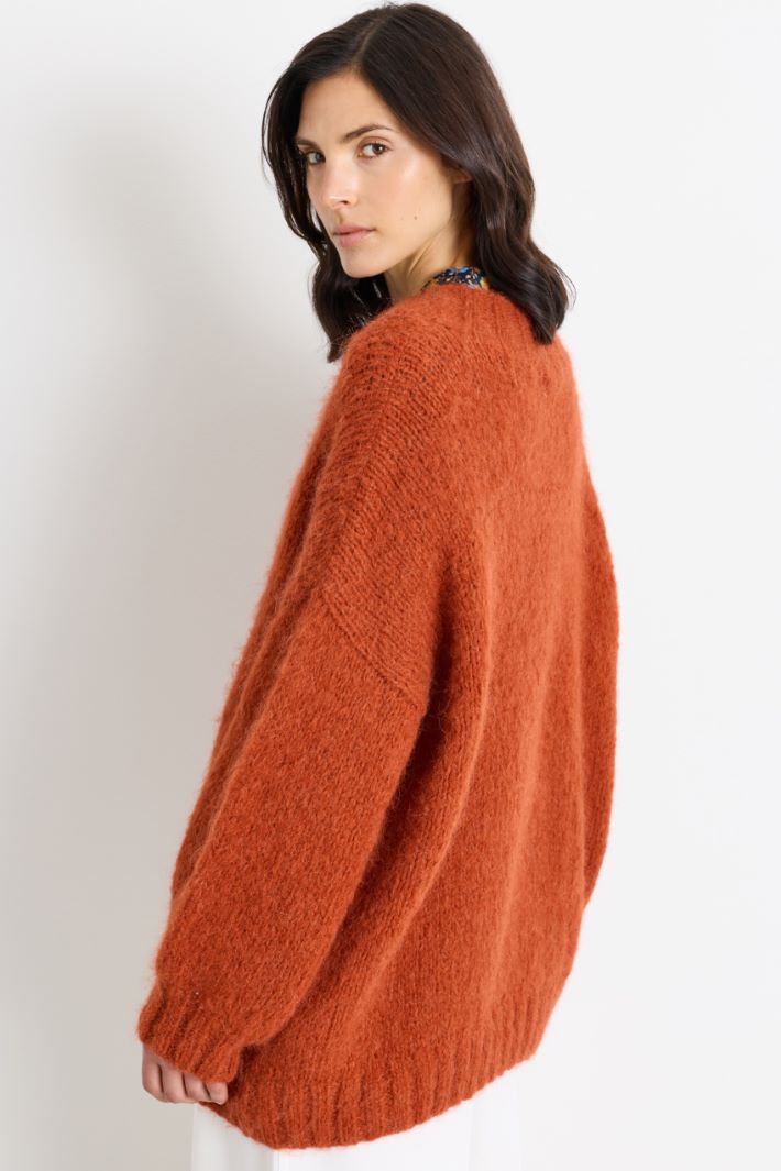 Maglia con scollo a costine - ROSSO - Intrend - 4