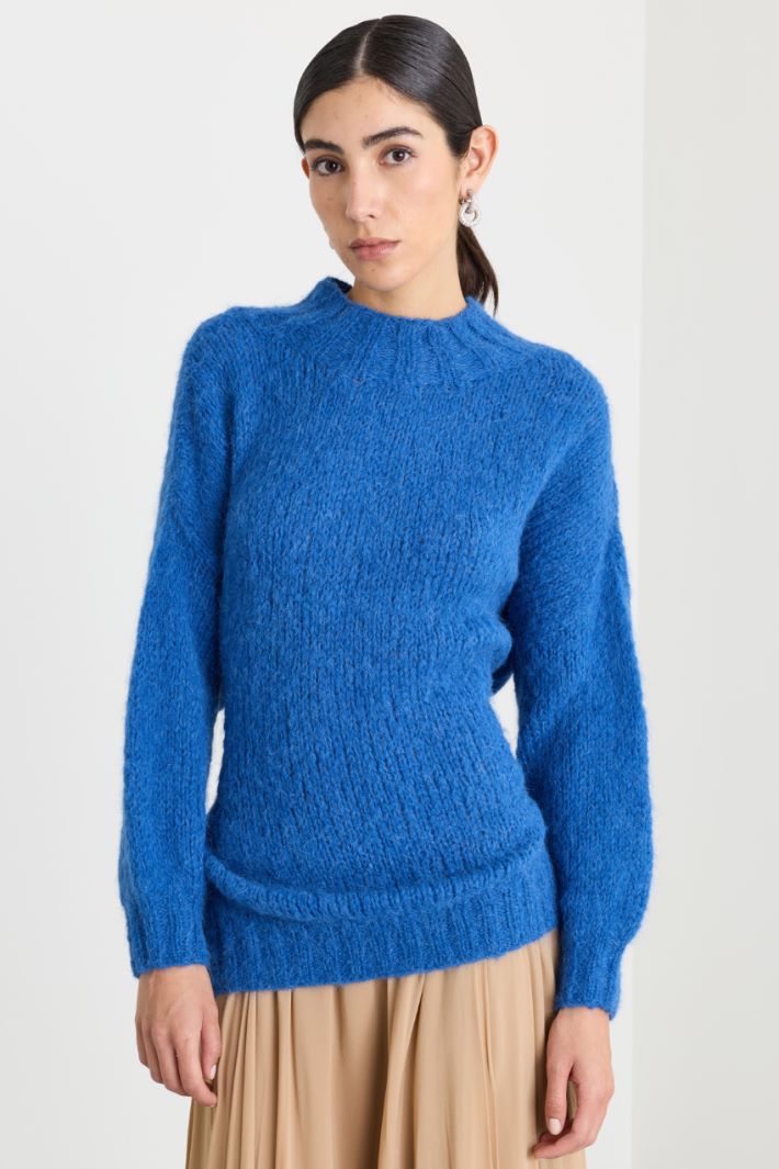 Maglia con scollo a costine - BLU - Intrend - 2