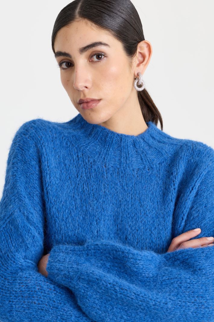 Maglia con scollo a costine - BLU - Intrend - 3