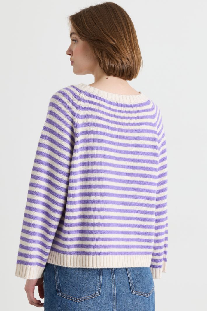 Gestreifter Pullover - LILA - Intrend - 4