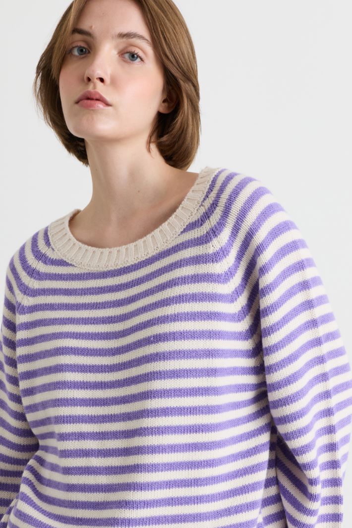 Gestreifter Pullover - LILA - Intrend - 3
