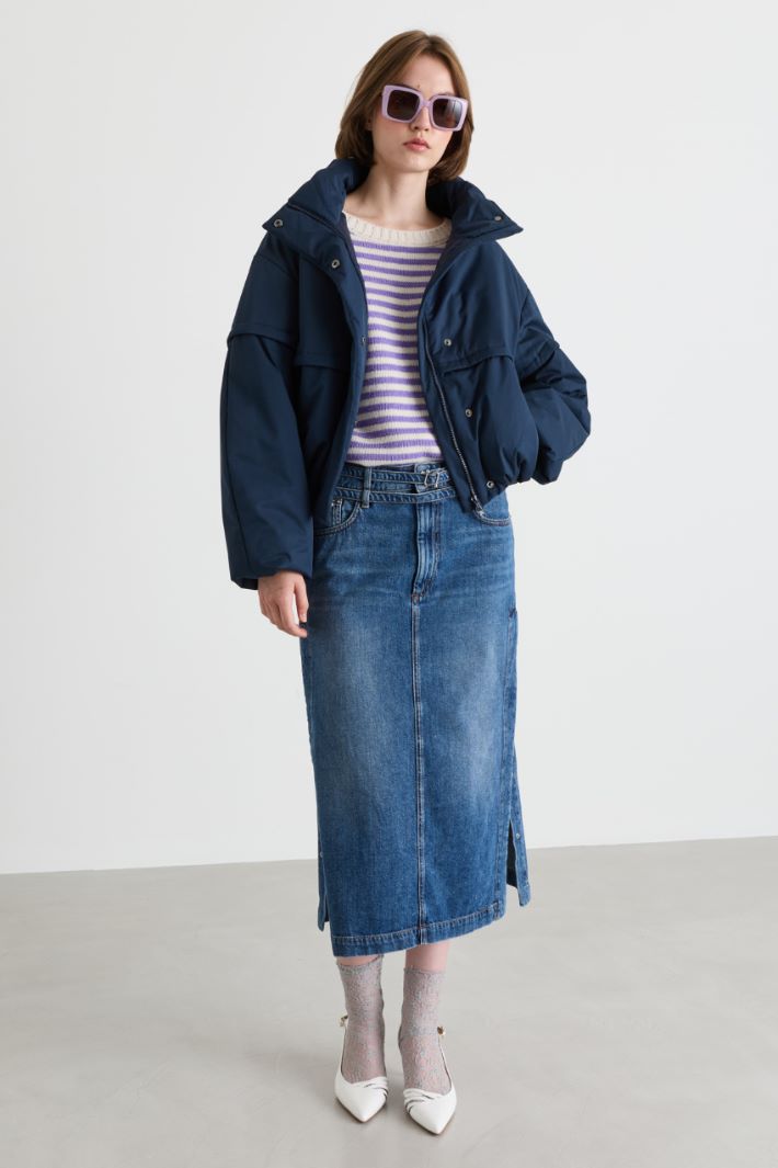 Gestreifter Pullover - LILA - Intrend