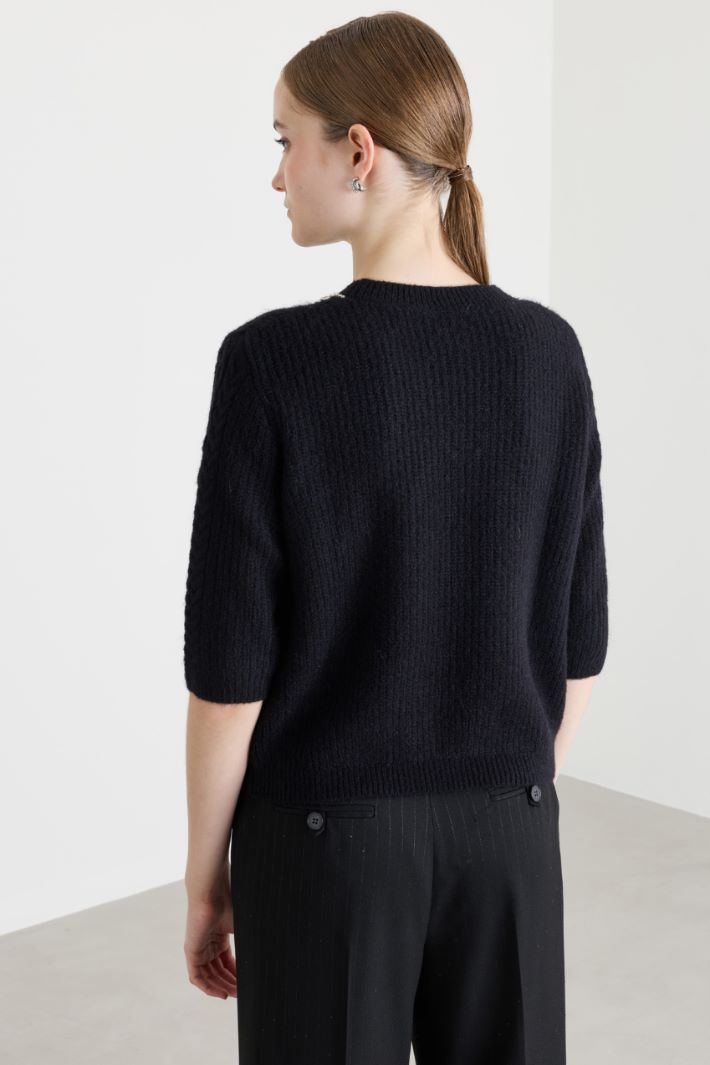 Maglia con applicazione gioiello - NERO - Intrend - 4
