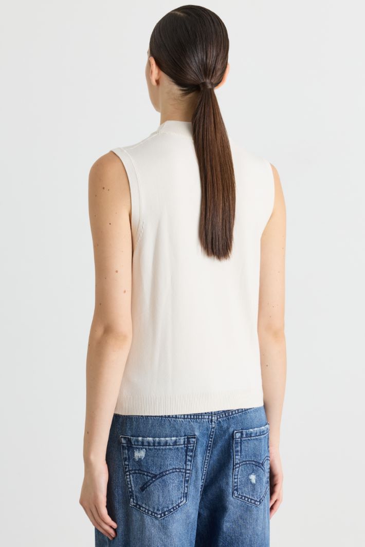 Knitted top - WHITE - Intrend - 4