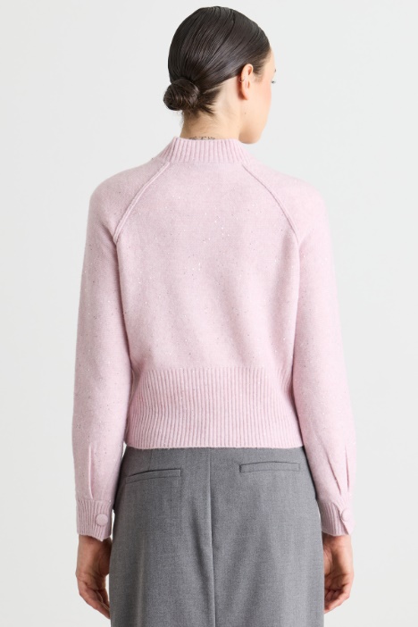 Maglia cropped con paillettes