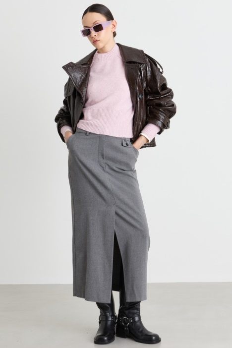 Cropped-Strickpullover mit Pailletten - Intrend