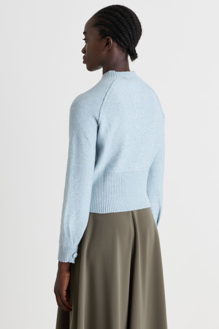 Top crop à sequins - BLEU CLAIR - Intrend - 4