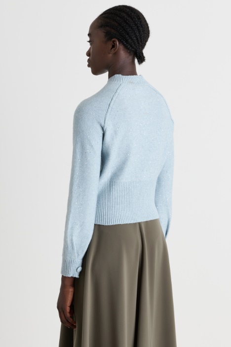 Maglia cropped con paillettes