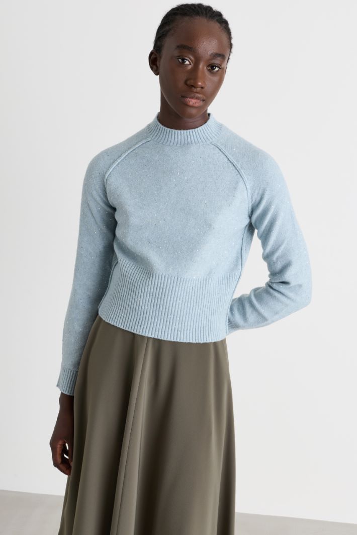 Top crop à sequins - BLEU CLAIR - Intrend - 2