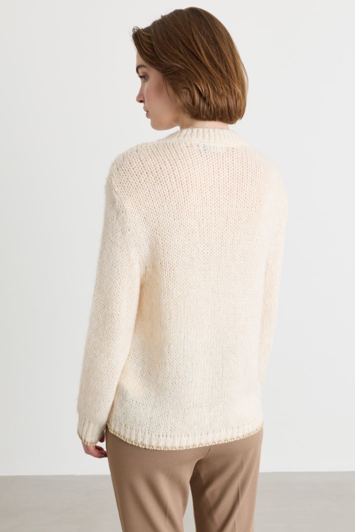 Kastiger Zopfstrickpullover - WEISS - Intrend - 4