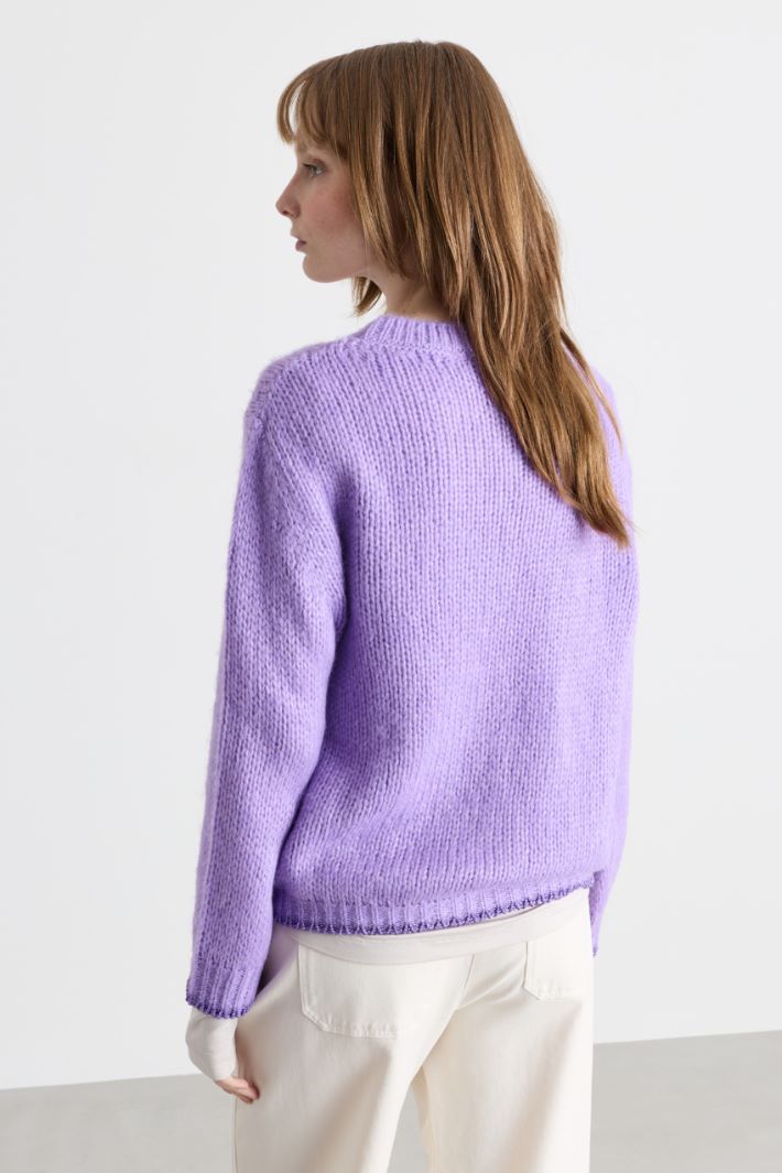 Kastiger Zopfstrickpullover - LILA - Intrend - 4