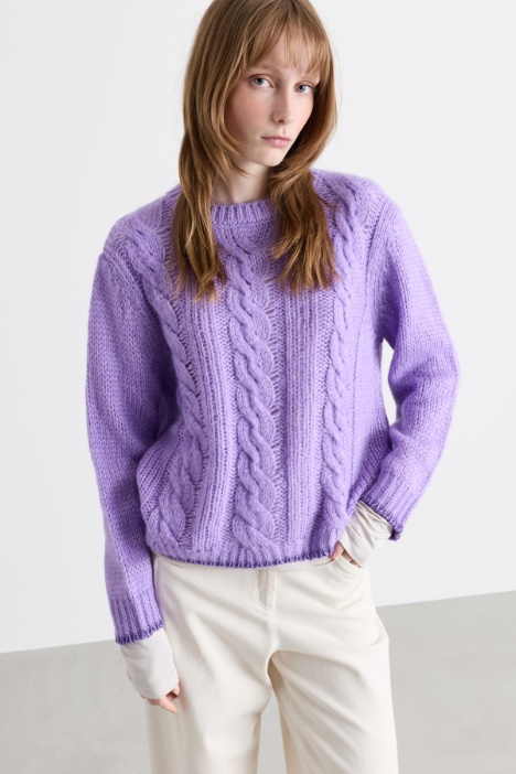 Boxy cable-knit jumper - Intrend