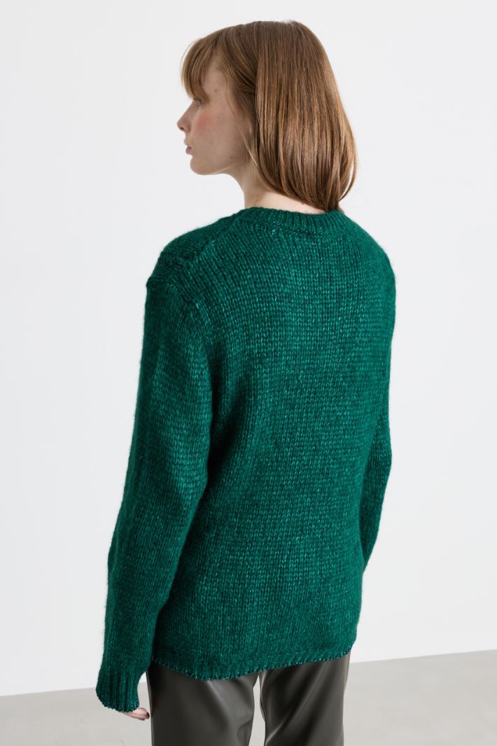 Kastiger Zopfstrickpullover - GRÜN - Intrend - 4