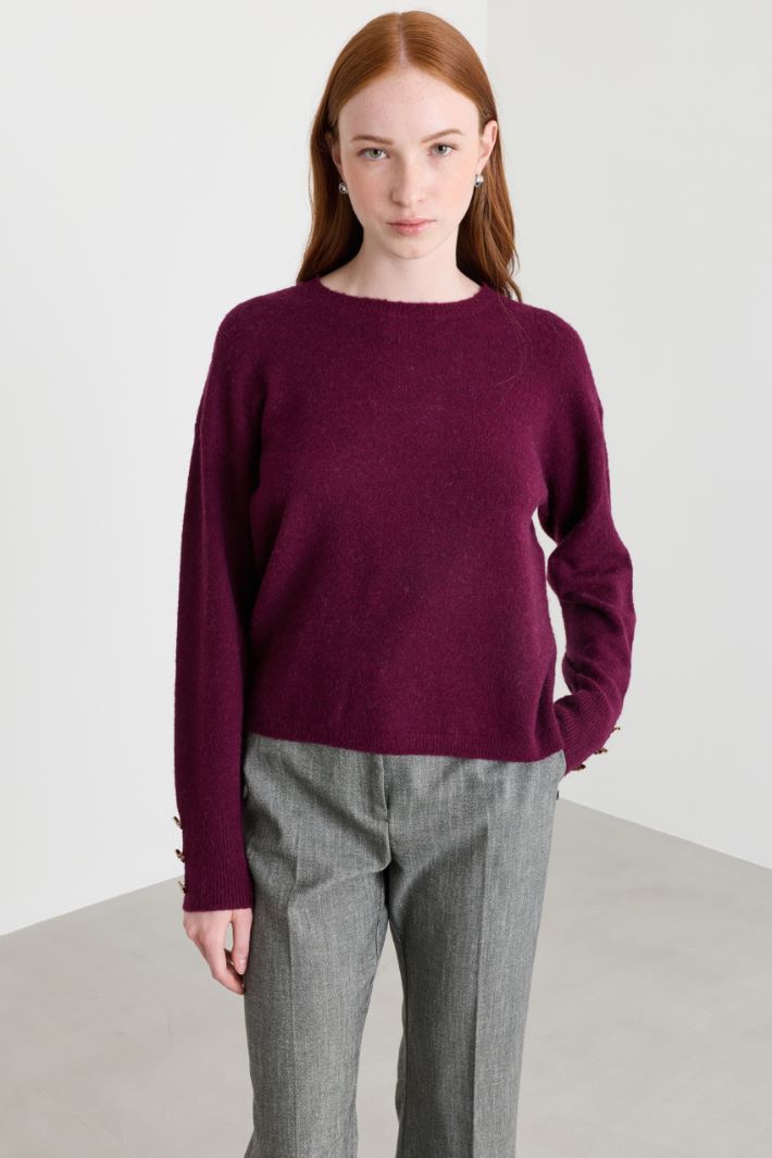 Pull à boutons bijou - BORDEAUX - Intrend - 2
