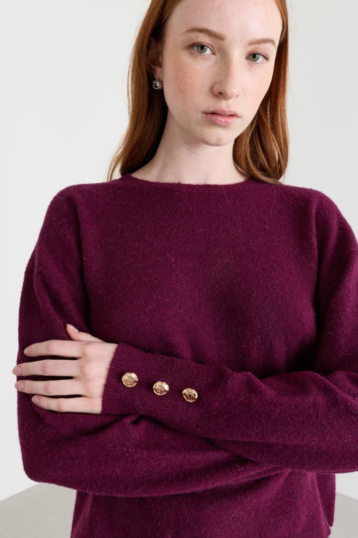 Pull à boutons bijou - BORDEAUX - Intrend - 3