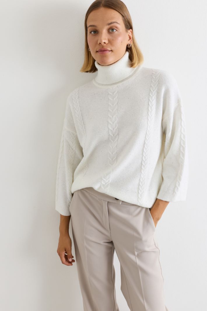 Sequinned jumper - WHITE - Intrend - 2