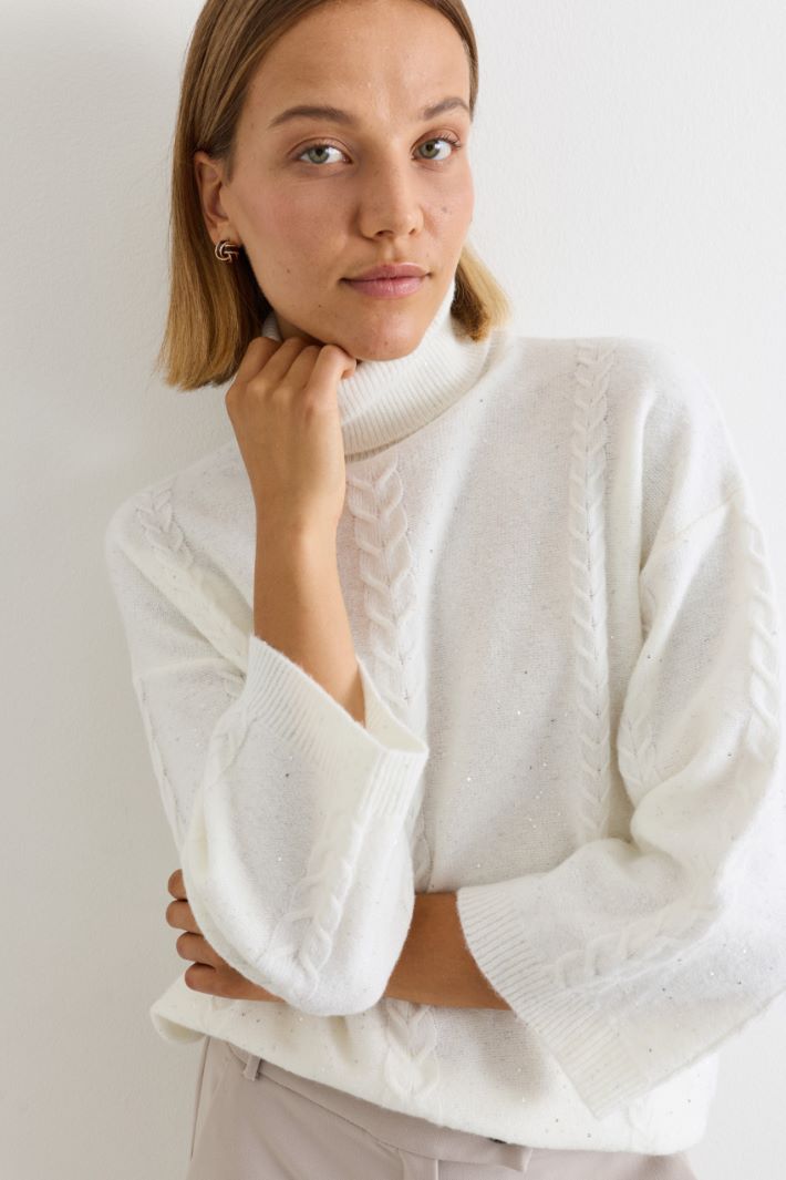 Sequinned jumper - WHITE - Intrend - 3
