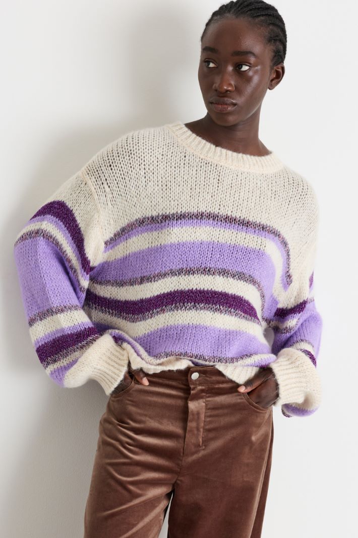 Dropped-shoulder jumper - WHITE LILAC - Intrend - 2