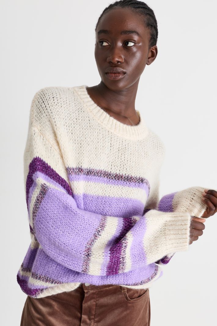 Dropped-shoulder jumper - WHITE LILAC - Intrend - 3