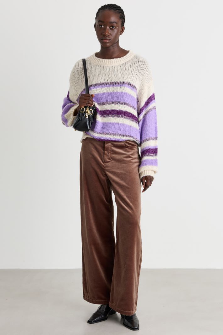 Dropped-shoulder jumper - WHITE LILAC - Intrend