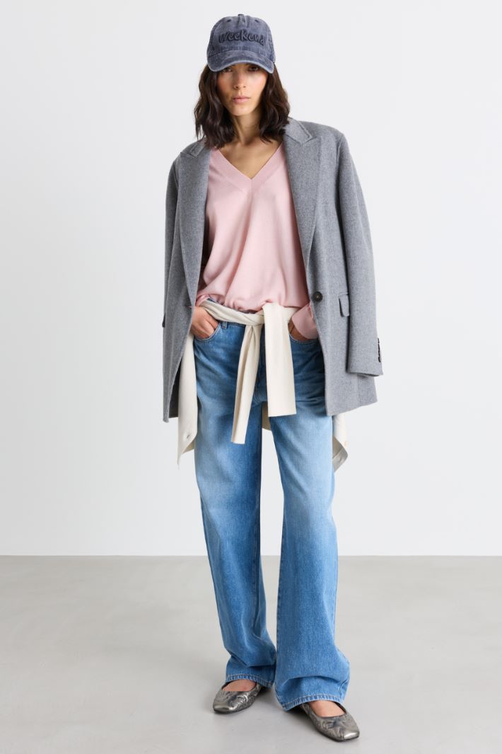 V-neck jumper - PINK - Intrend