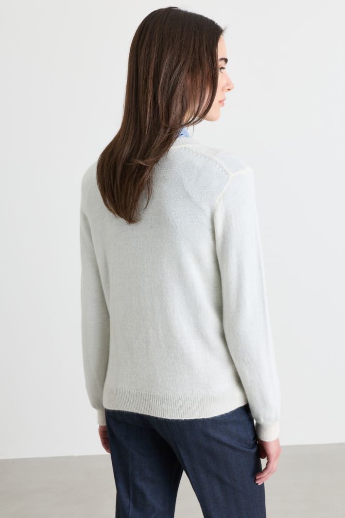 Loose-fit jumper - WHITE - Intrend - 4