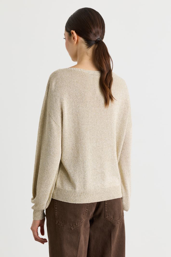 Soft Jumper in Metallic Yarn - GOLD - Intrend - 4