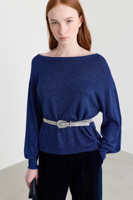 Soft Jumper in Metallic Yarn - Intrend