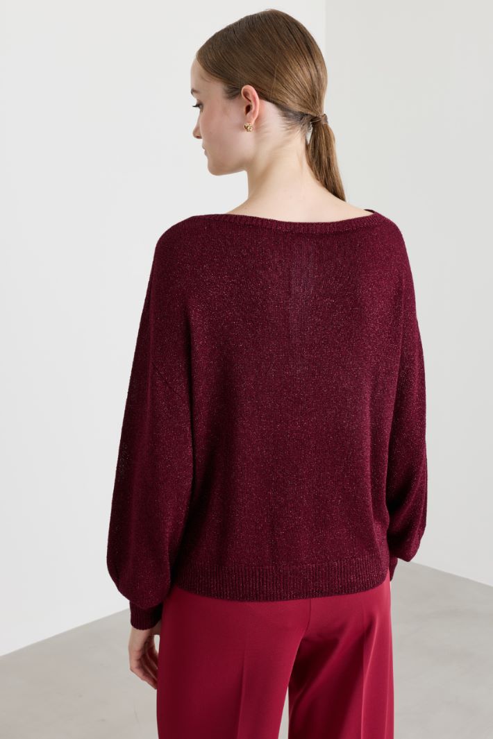 Maglia morbida in filato laminato - BORDEAUX - Intrend - 4