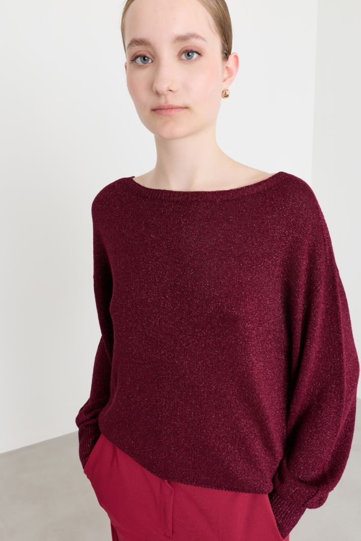 Maglia morbida in filato laminato - BORDEAUX - Intrend - 3