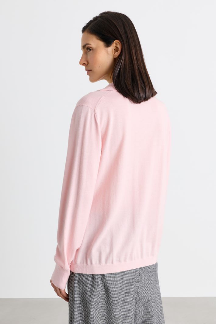Knit Polo Shirt - PINK - Intrend - 4