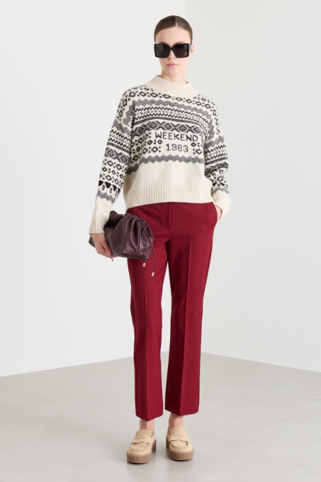 Boxy-Jacquard-Pullover - Intrend