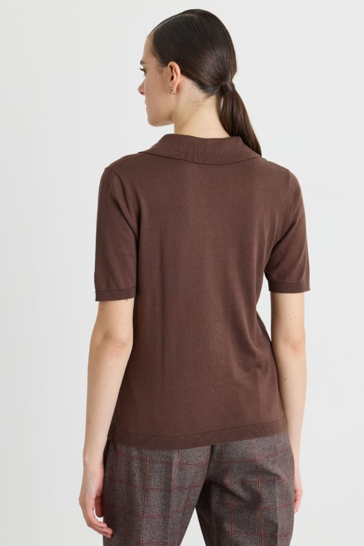 Maglia con colletto a punta - MARRONE - Intrend - 4