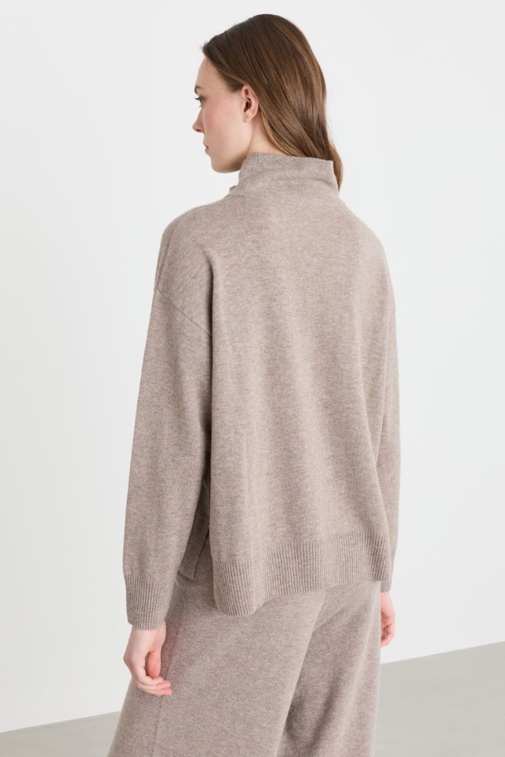 Maglia con spacchi - BEIGE - Intrend - 4