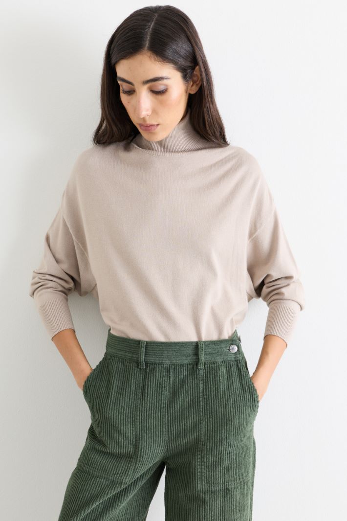 Oversize-Pullover mit Stehkragen - BEIGE - Intrend - 2