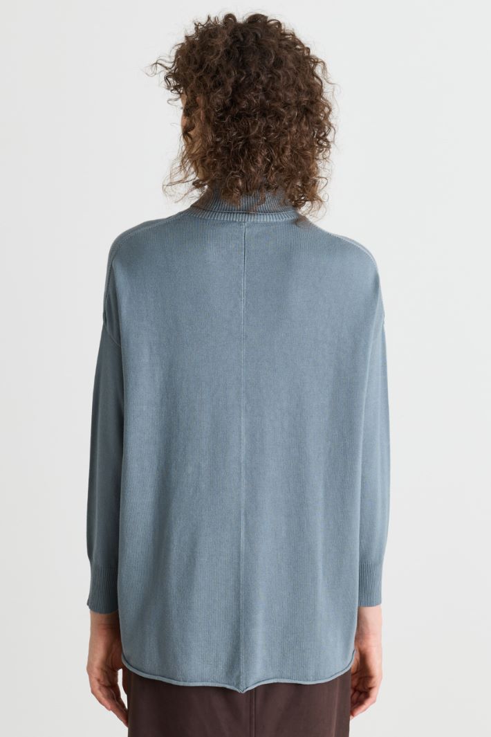 Oversize-Pullover mit Stehkragen - HELLBLAU - Intrend - 4
