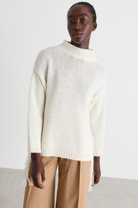 Jumper with side fringes - Intrend