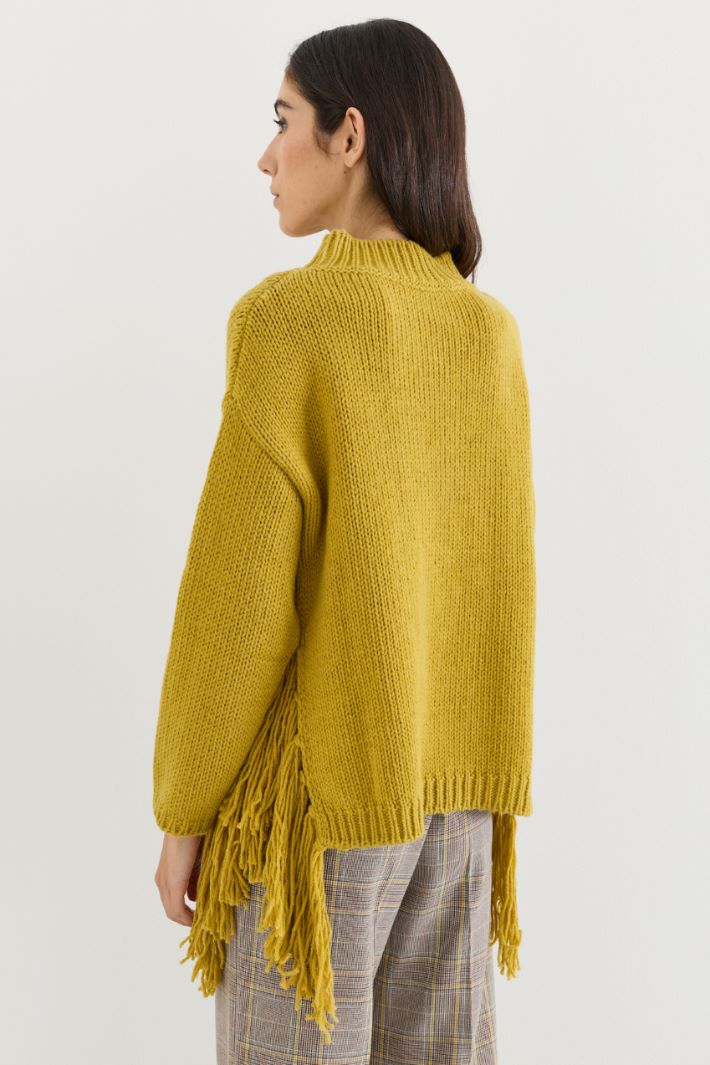 Pull à franges latérales - JAUNE - Intrend - 4