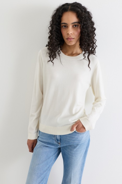Ribbed-trim jumper - Intrend