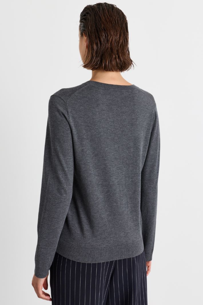 Maglia con bordi a costine - GRIGIO - Intrend - 4